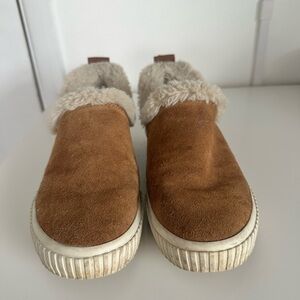 Timberland Brown Suede Slip-On Shoes with Fur Lining